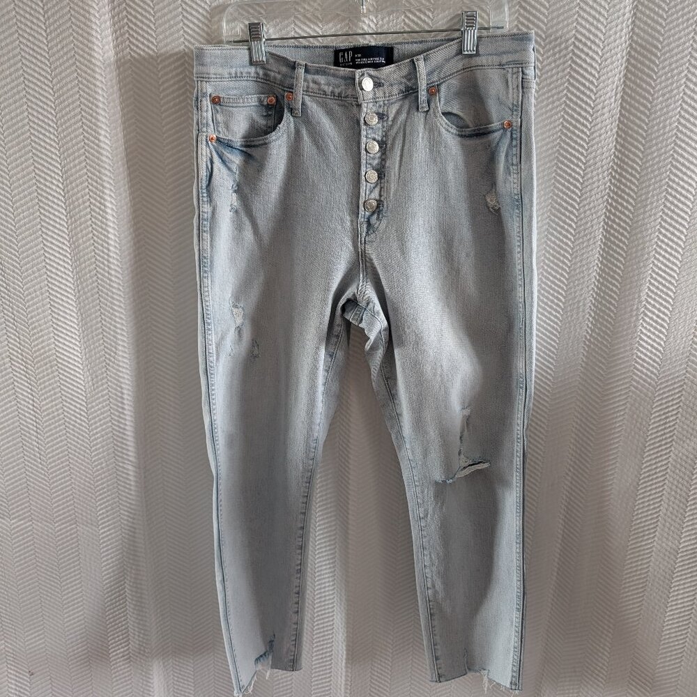 GAP High Rise Vintage Slim Jeans Light Blue Naples Wash Button-fly size 14/32